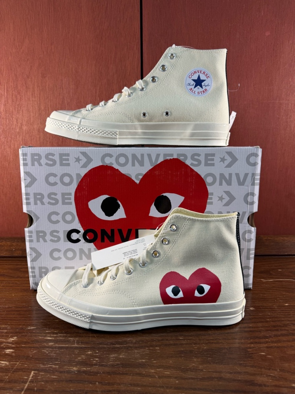 Converse x CDG PLAY Chuck 70 High Milk White 150205C Men’s Size 12/Women’s Sz 14